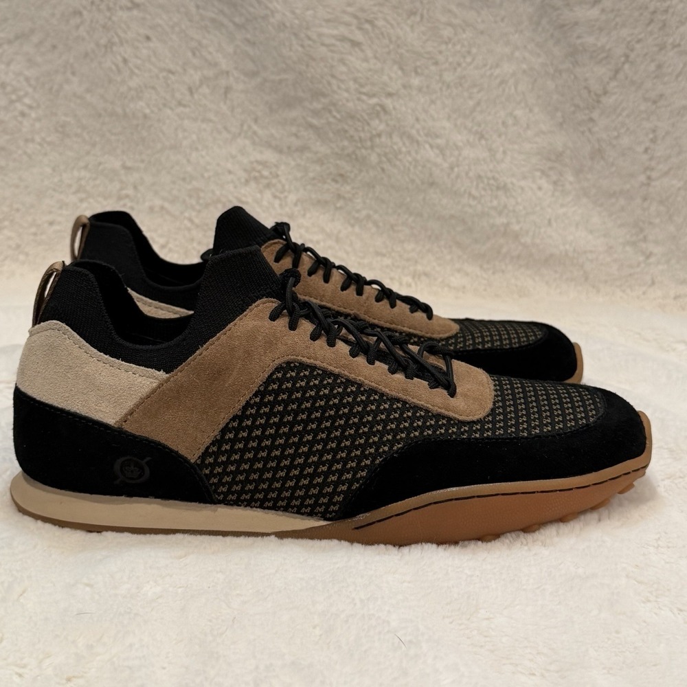 Born Aire Women's US 7.5 M Brown Black Knit Combo Suede Sneakers BR0070109 NWOB